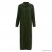 Ulanda Elegant Women's Solid Long Sleeve Casual Loose V-Neck Button Split Hem Long Dress - B07GJN6RYH